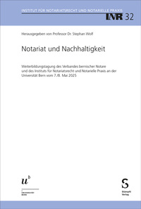 Vorderes Coverbild Notariat und Nachhaltigkeit