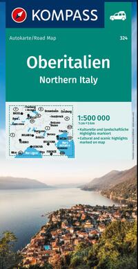 Vorderes Coverbild KOMPASS Autokarte Oberitalien, Italia settentrionale, Northern Italy, Italie du Nord 1:500.000