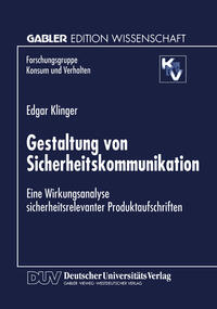 Vorderes Coverbild Gestaltung von Sicherheitskommunikation