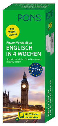 Vorderes Coverbild PONS Power-Vokabelbox Englisch in 4 Wochen
