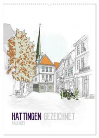 Vorderes Coverbild HATTINGEN GEZEICHNET (Wandkalender 2026 DIN A2 hoch), CALVENDO Monatskalender