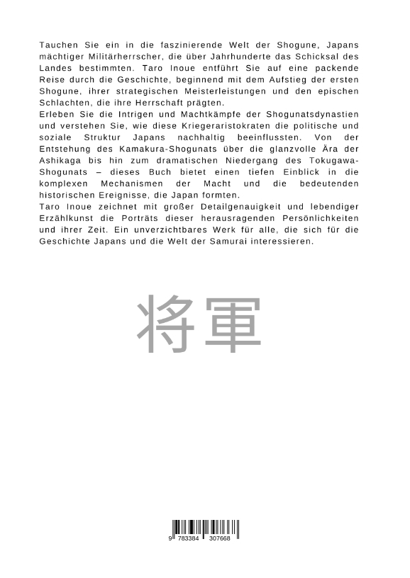 Rückseitencover Shogune Japans