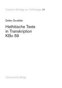 Vorderes Coverbild Hethitische Texte in Transkription KBo 59