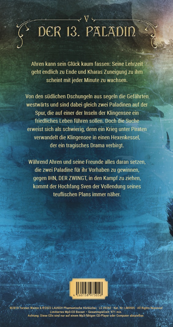 Rückseitencover Die Inseln der Klingensee: Der 13. Paladin Band V