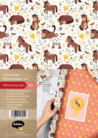 Vorderes Coverbild Geschenkpapier-Set für Kinder: Pferde, Reiten