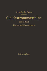 Vorderes Coverbild Die Gleichstrommaschine