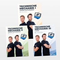 Vorderes Coverbild Technische Mechanik 1, 2 & 3 Lernhefte Set - Statik, Festigkeitslehre & Dynamik