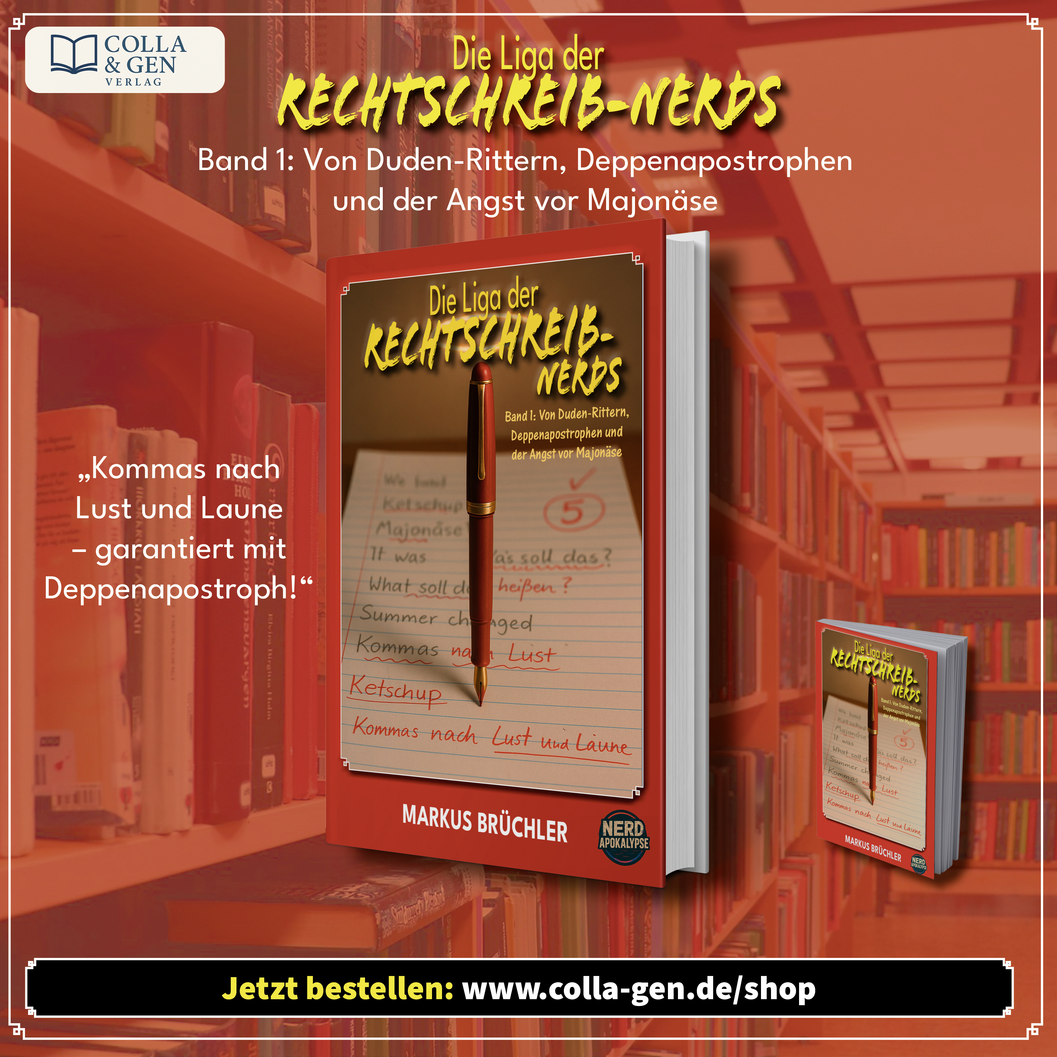 Werbematerial (Bild) Die Liga der Rechtschreib-Nerds Band 1