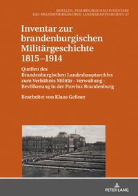 Vorderes Coverbild Inventar zur brandenburgischen Militärgeschichte 1815–1914