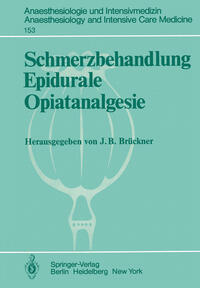 Vorderes Coverbild Schmerzbehandlung Epidurale Opiatanalgesie