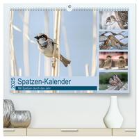 Vorderes Coverbild Spatzen-Kalender (hochwertiger Premium Wandkalender 2025 DIN A2 quer), Kunstdruck in Hochglanz
