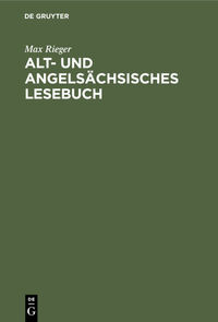 Vorderes Coverbild Alt- und angelsächsisches Lesebuch