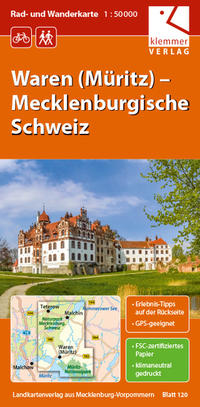 Vorderes Coverbild Rad- und Wanderkarte Waren (Müritz) - Mecklenburgische Schweiz