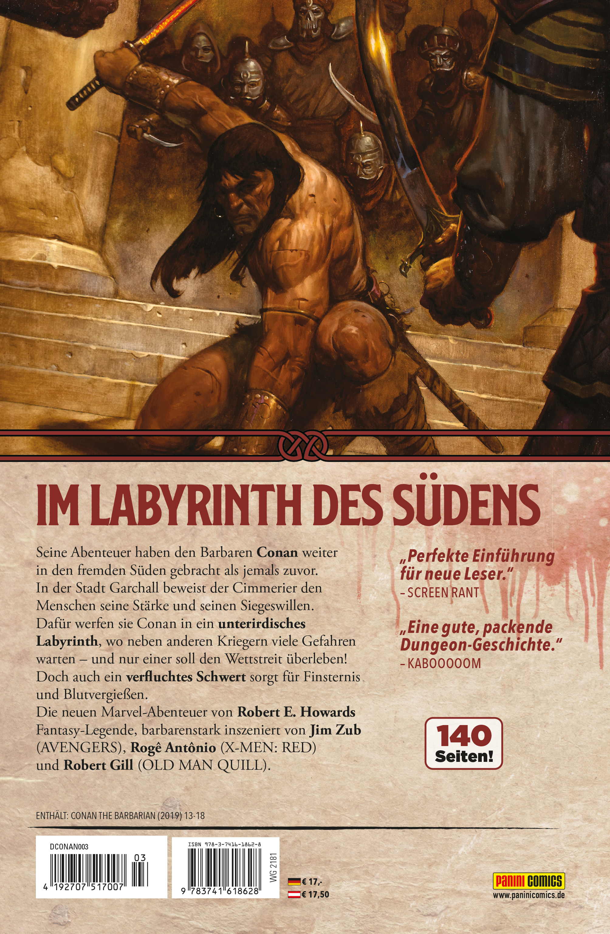 Rückseitencover Conan der Barbar