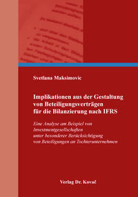 Vorderes Coverbild Implikationen aus der Gestaltung von Beteiligungsverträgen für die Bilanzierung nach IFRS