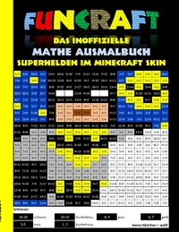 Vorderes Coverbild Funcraft - Das inoffizielle Mathe Ausmalbuch: Superhelden im Minecraft Skin (Cover Batman)