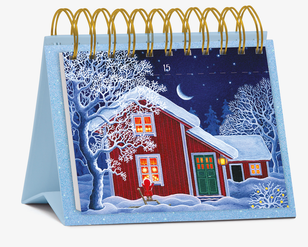 Beispielinhalt (Bild) Postkarten-Adventskalender "24 Tage im Advent mit Tomte"