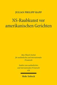 Vorderes Coverbild NS-Raubkunst vor amerikanischen Gerichten