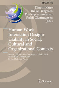 Vorderes Coverbild Human Work Interaction Design: Usability in Social, Cultural and Organizational Contexts