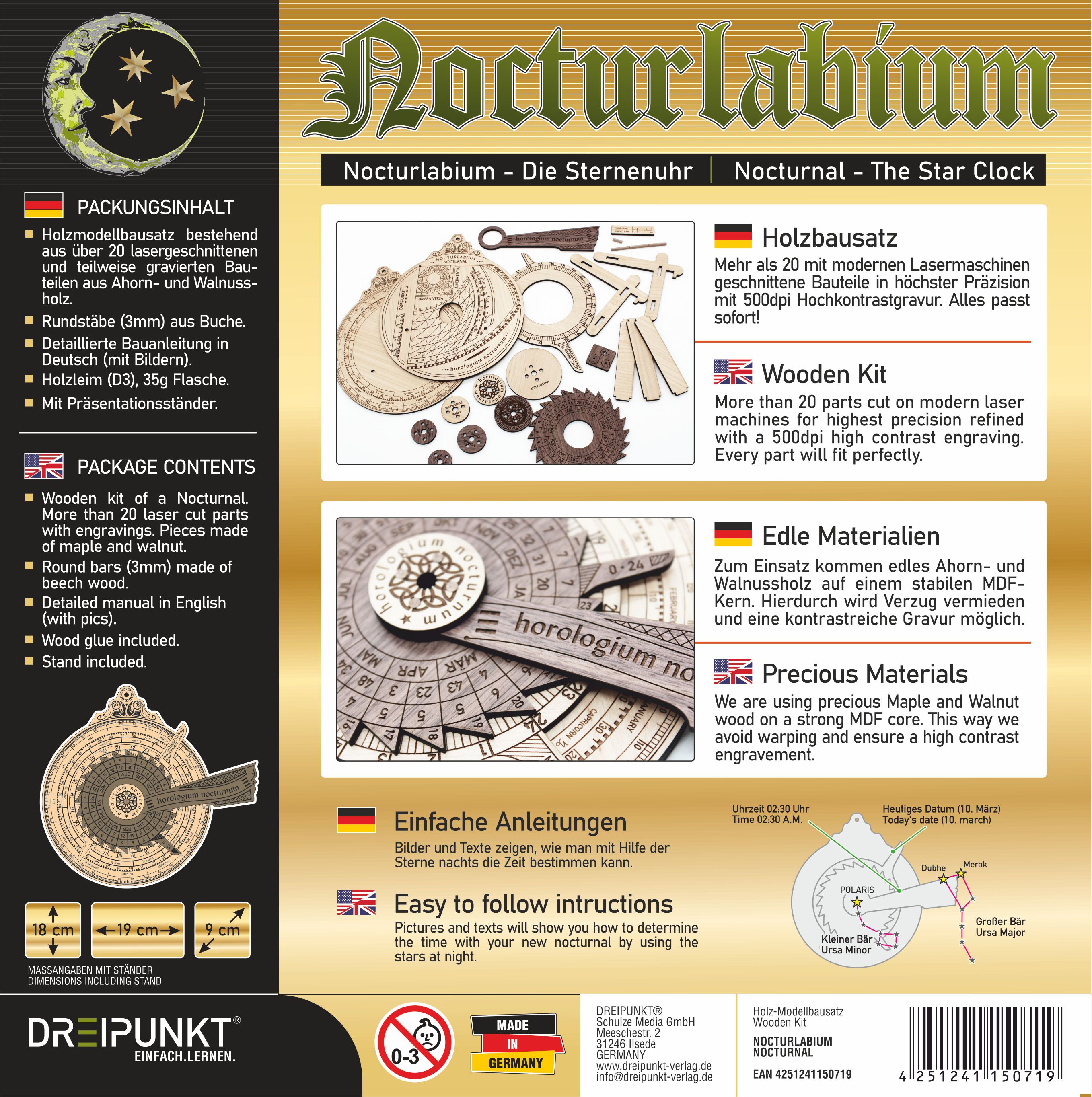 Rückseitencover Bausatz Nocturlabium Deluxe