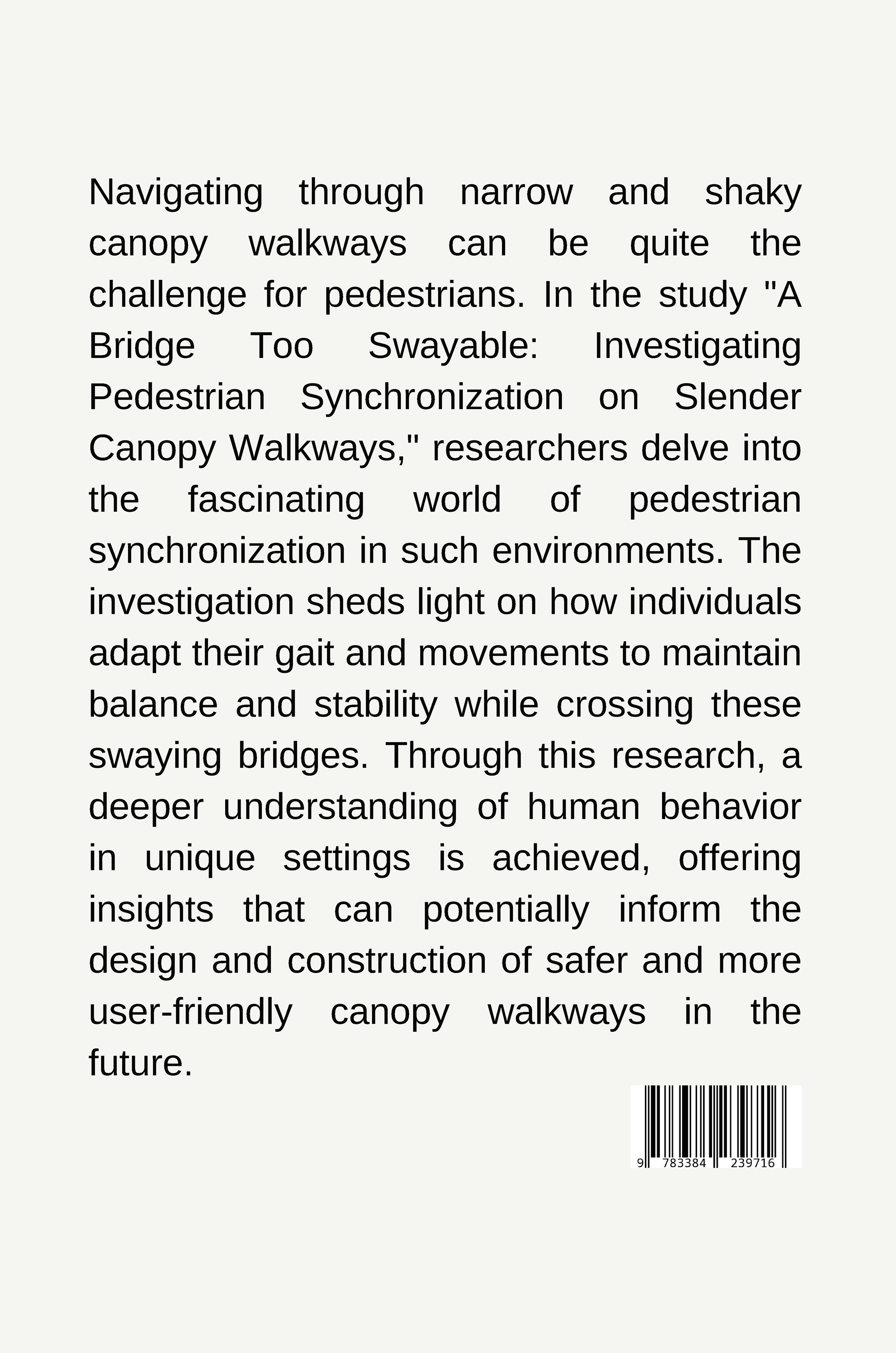 Rückseitencover Missing Piece in the Puzzle: Unveiling Pedestrian Synchronization on Slender Canopy Walkways