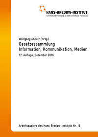 Vorderes Coverbild Gesetzessammmlung Information, Kommunikation, Medien