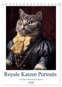 Vorderes Coverbild Royale Katzen Portraits (Tischkalender 2026 DIN A5 hoch), CALVENDO Monatskalender