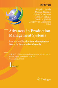 Vorderes Coverbild Advances in Production Management Systems: Innovative Production Management Towards Sustainable Growth