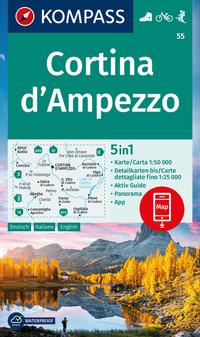 Vorderes Coverbild KOMPASS Wanderkarte 55 Cortina d'Ampezzo 1:50.000
