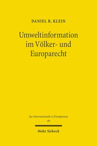 Vorderes Coverbild Umweltinformation im Völker- und Europarecht