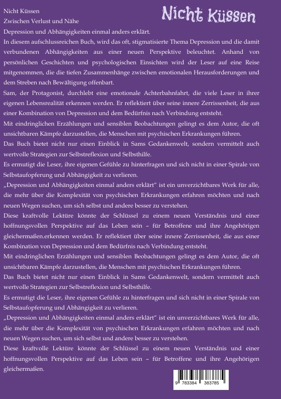 Rückseitencover Nicht Küssen