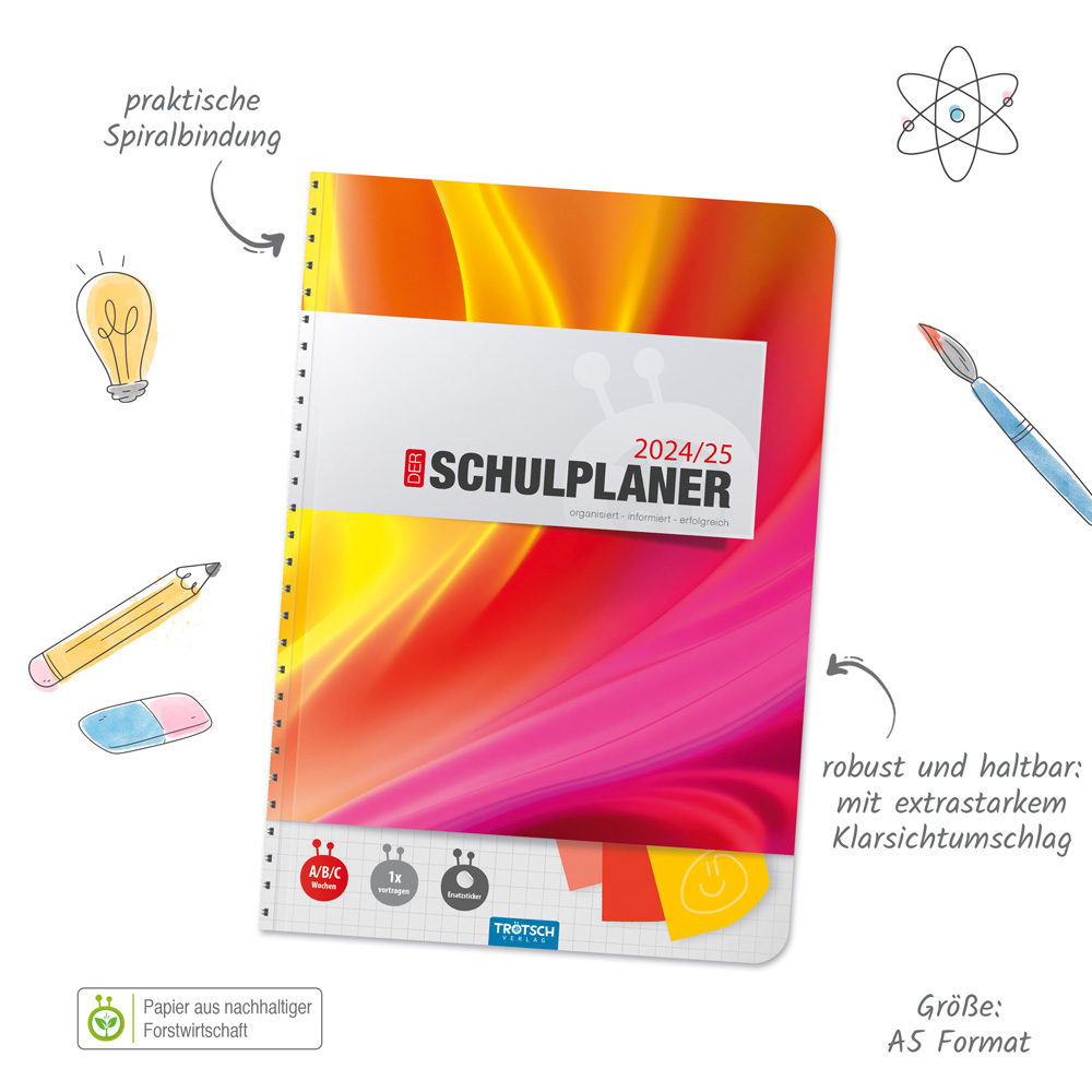Beispielinhalt (Bild) Trötsch Schulplaner Rot 24/25