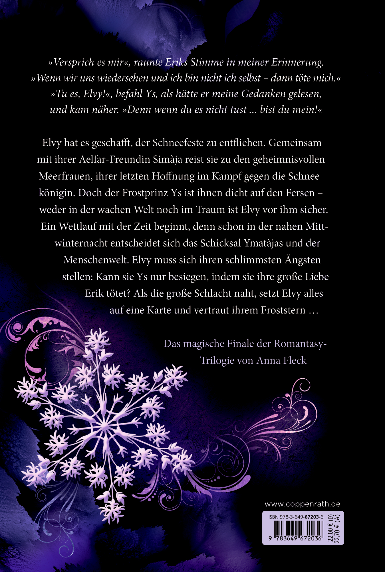 Rückseitencover Froststerne (Romantasy-Trilogie, Bd. 3)