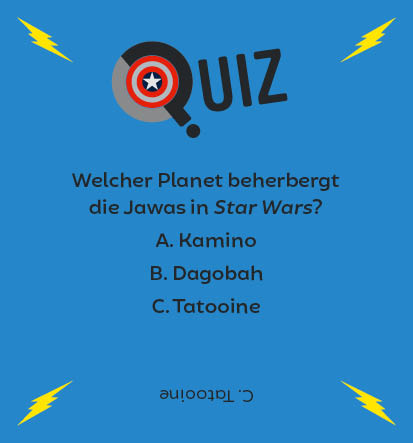 Beispielinhalt (Bild) Kartenbox: Das große Quiz – Superhelden