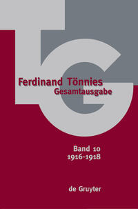 Vorderes Coverbild Ferdinand Tönnies: Gesamtausgabe (TG) / 1916–1918