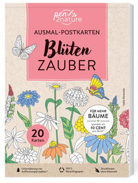 Vorderes Coverbild Ausmal-Postkarten Blütenzauber | 20 Karten