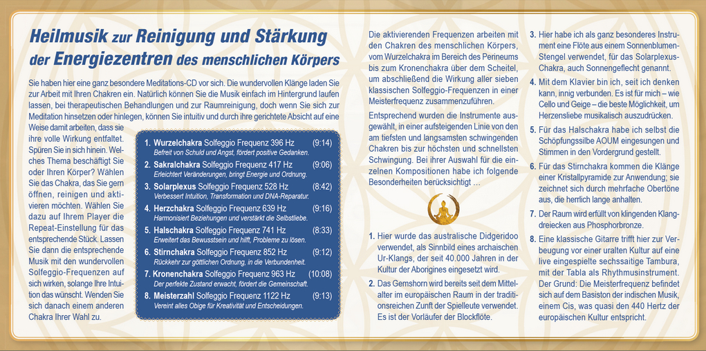 Beispielinhalt (Bild) CHAKREN AKTIVIERUNG (mit Solfeggio-Frequenzen)