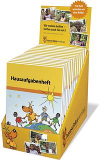 Vorderes Coverbild Hausaufgabenheft Theken-Display mit 24 Exemplaren