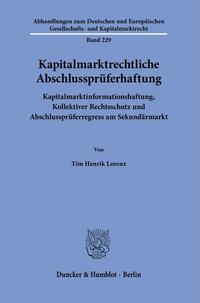 Vorderes Coverbild Kapitalmarktrechtliche Abschlussprüferhaftung.