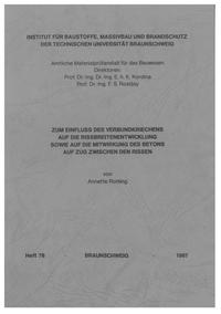 Vorderes Coverbild Zum Einfluss des Verbundkriechens auf die Rissbreitenentwicklung sowie auf die Mitwirkung des Betons auf Zug zwischen den Rissen