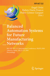 Vorderes Coverbild Balanced Automation Systems for Future Manufacturing Networks