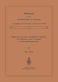 Vorderes Coverbild Registrierung und Analyse Erdmagnetischer Pulsationen der Polarlichtzone sowie ein Vergleich mit Bremsstrahlungsmessungen
