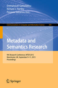 Vorderes Coverbild Metadata and Semantics Research