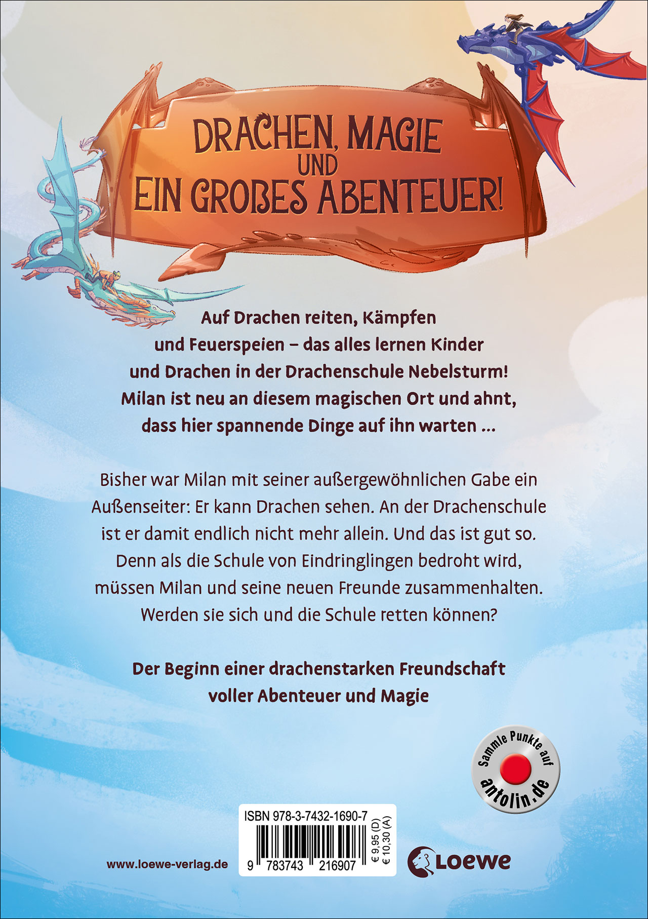 Rückseitencover Drachenschule Nebelsturm (Band 1) - Im Sturzflug ins Abenteuer