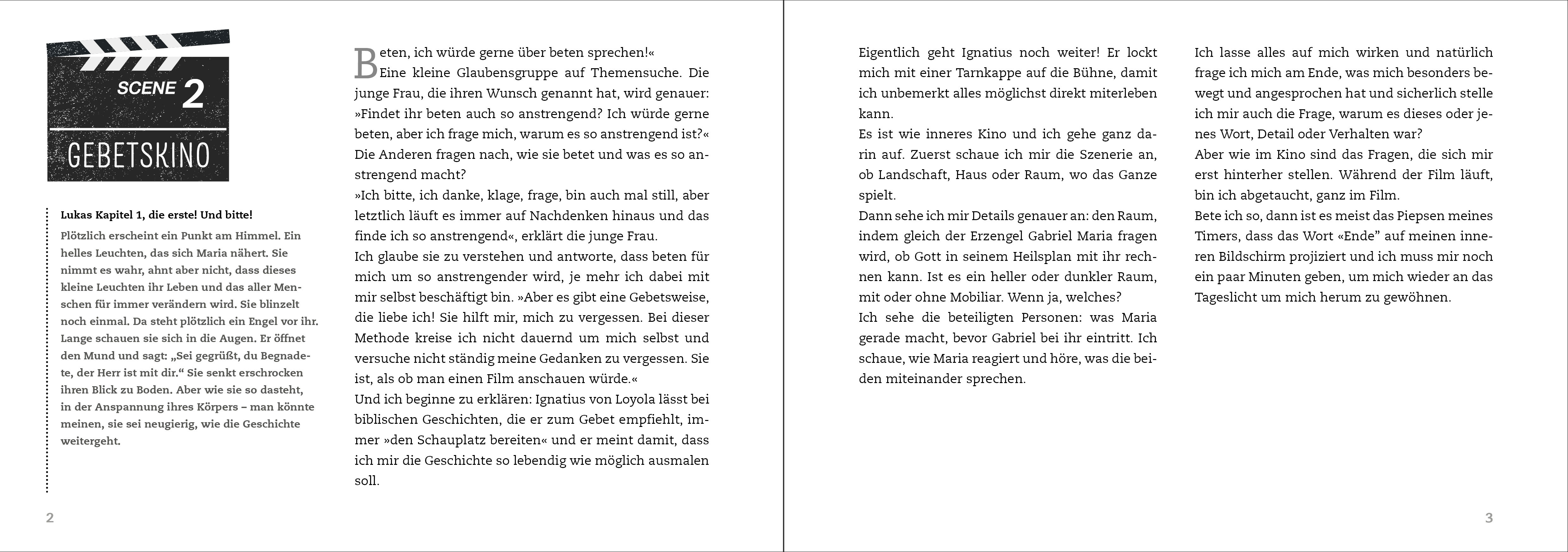 Beispielinhalt (Bild) Kleines Gebetskino