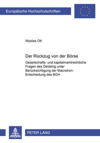Vorderes Coverbild Der Rückzug von der Börse