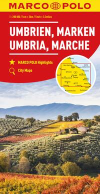 Vorderes Coverbild MARCO POLO Regionalkarte Italien 08 Umbrien, Marken 1:200.000