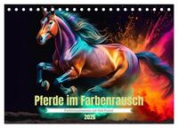 Vorderes Coverbild Pferde im Farbenrausch (Tischkalender 2026 DIN A5 quer), CALVENDO Monatskalender