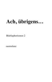 Vorderes Coverbild Ach, übrigens…