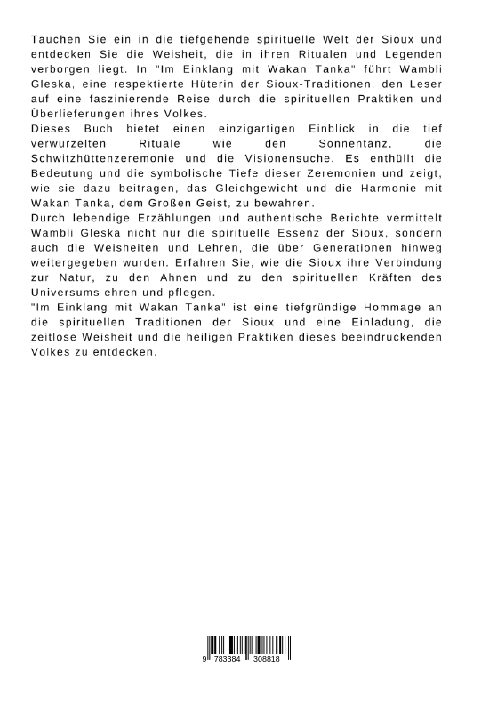 Rückseitencover Im Einklang mit Wakan Tanka